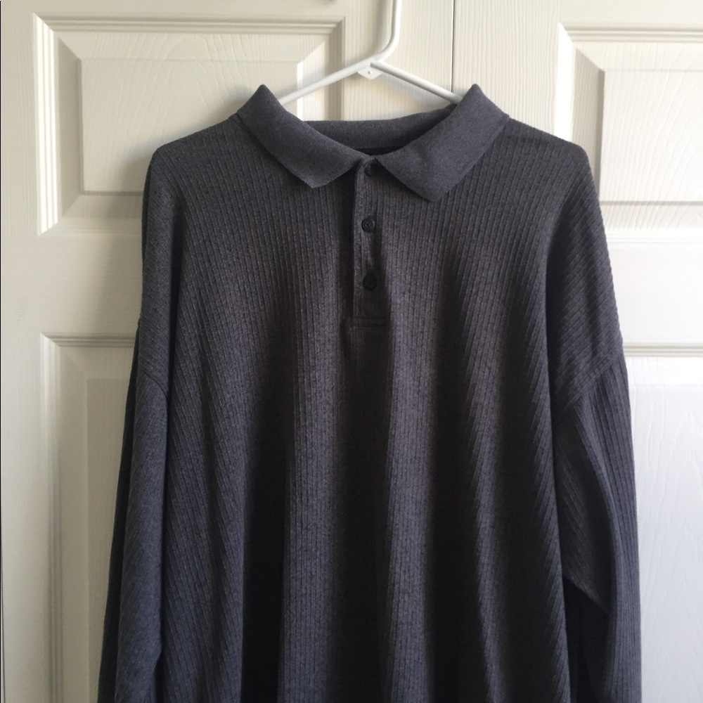 Rep Big Men's Ribbed Long Sleeve Polo Shirt